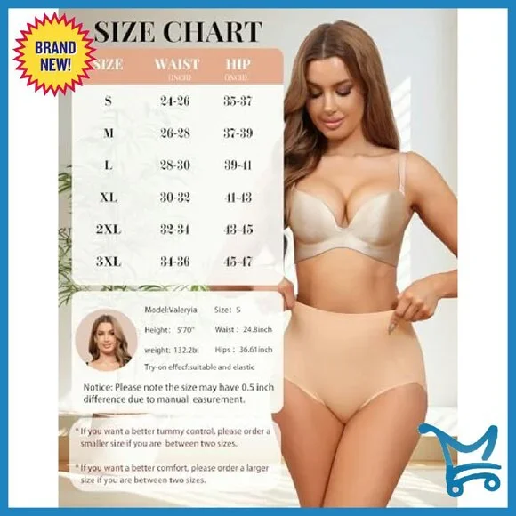 High Waisted Seamless Tummy Control Panties 4 Pack S-3XL